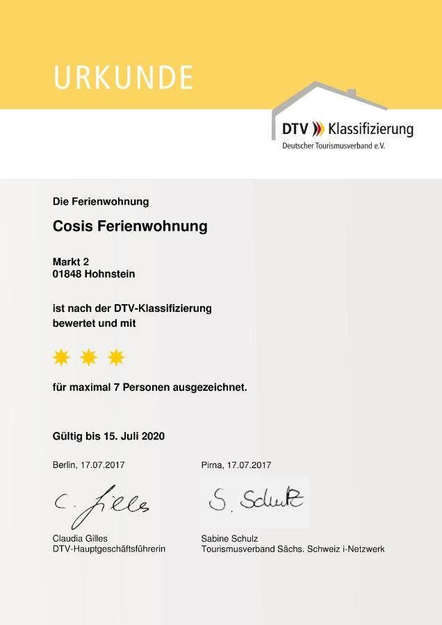 Cosis Ferienwohnung โฮห์นสไตน์ ภายนอก รูปภาพ